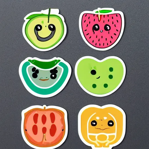 Image similar to cute sticker set of different fruits with legs