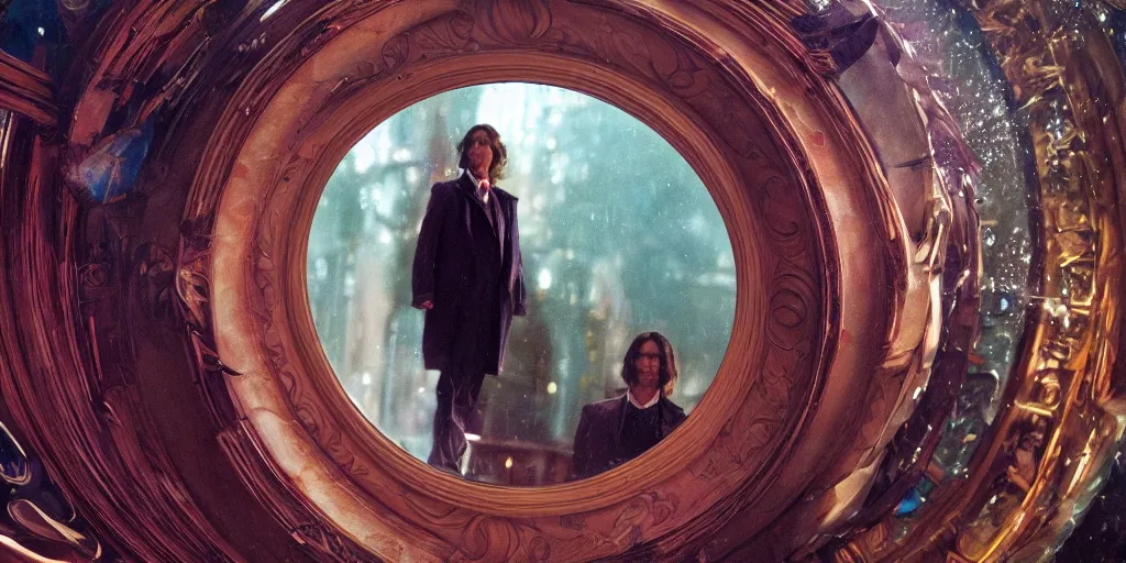 Prompt: a very high resolution image from a new movie, upside - down spiral beautiful scenery, mirror, shining, raining, photorealistic, photography, directed by wes anderson, greg manchess, mucha, jeffrey catherine jones