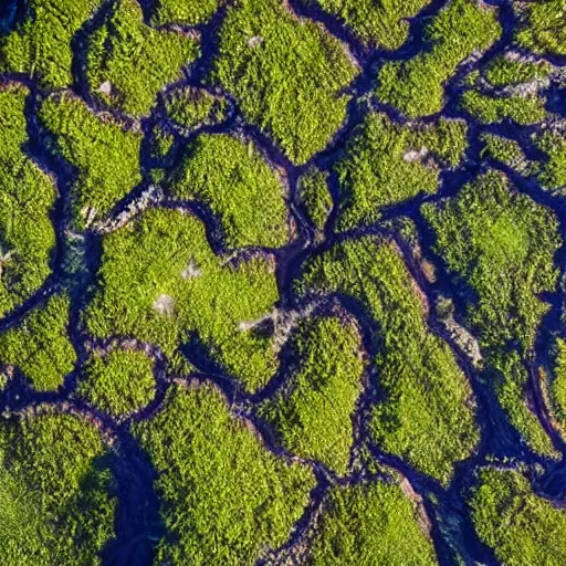 Prompt: aerial hd photograph of strange creatures with shadows in madagascar island