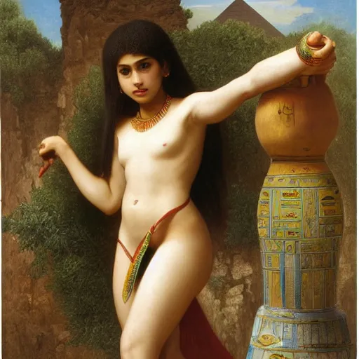 Prompt: sonic the hedge as young egyptian girl, full body, white loincloth, symetrical, grey background, intricate, sharp focus, illustration, orientalism, bouguereau, rutkowski, jurgens, ernst haeckel