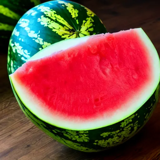 Prompt: a fresh watermelon, cross - section