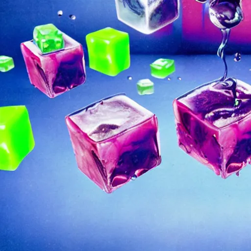 Image similar to gelatinous cubes being processed into magic items with the juice made from their bodies, d & d, industry magazine photo