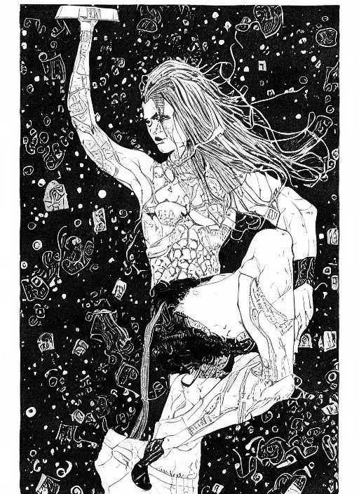 Image similar to thor by kaethe butcher and moebius, details