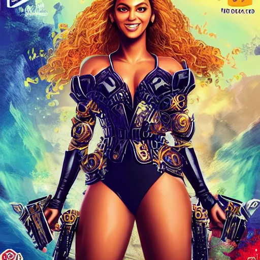 Prompt: video game box art of a ps 4 game called beyonce's queen bee attack, 4 k, highly detailed cover art.