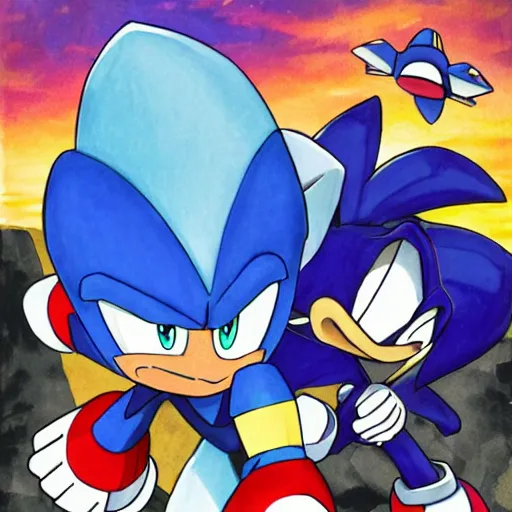 edgy sonic the hedgehog fanfiction cover art, anime,, Stable Diffusion