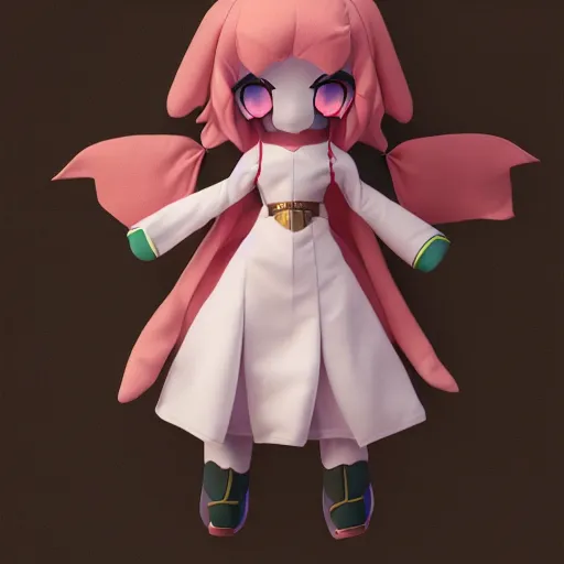 Image similar to cute fumo plush of a girl who wields the power to destroy planets, lens flare, vray