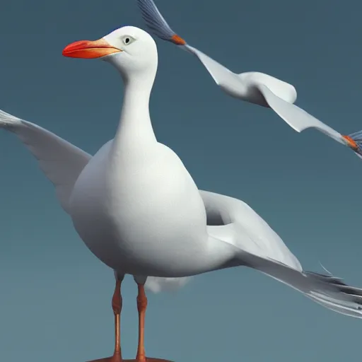 Image similar to the queen of seagulls, 4 k, octane render, 3 d art