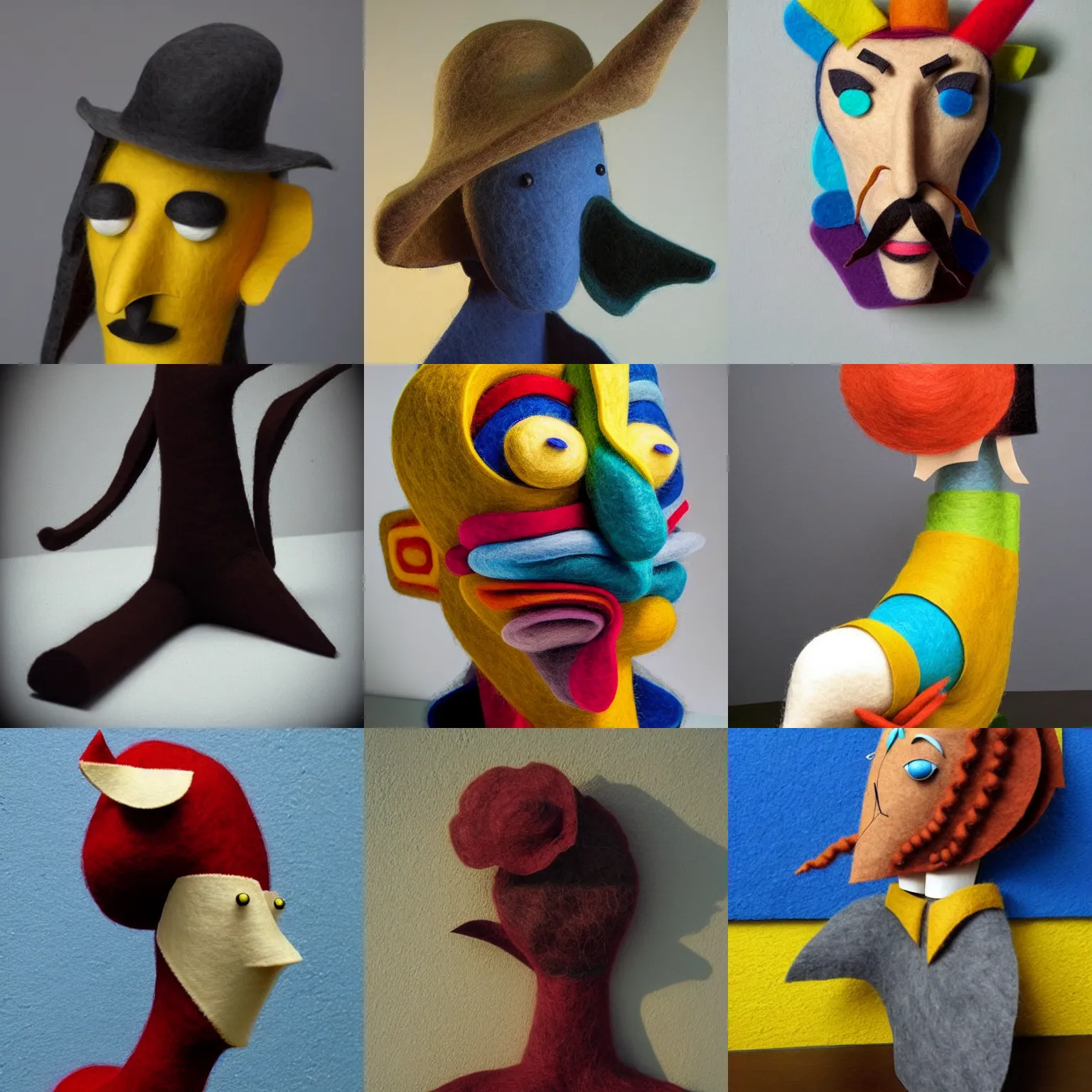 Prompt: felt sculpture by salvador dali, trending on artstation, favorites on deviantart, high quality art. artwork masterpieces, award winning