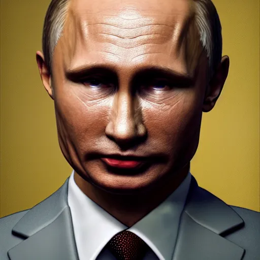Image similar to a closeup photorealistic gay vladamir putin photograph. make up. joyful. fine detail. 4 k hd, trending on artstation, featured on behance, well - rendered, extra crisp, features intricate detail, epic composition and the style of unreal engine.