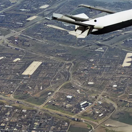 Prompt: A flying industrial town. Engines, Emissions