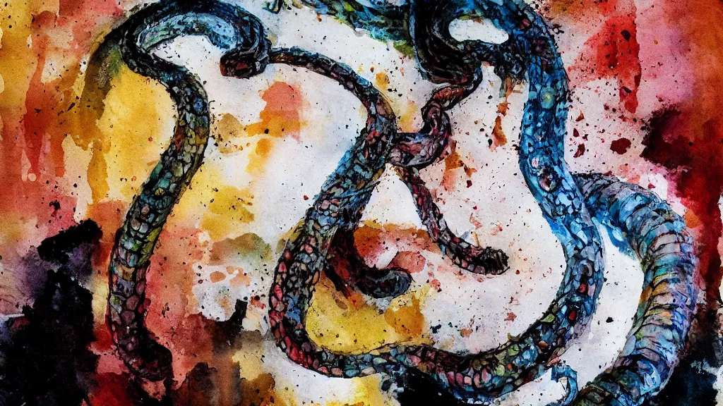 Image similar to fingerpainting well - read snake from hbo's the leftovers