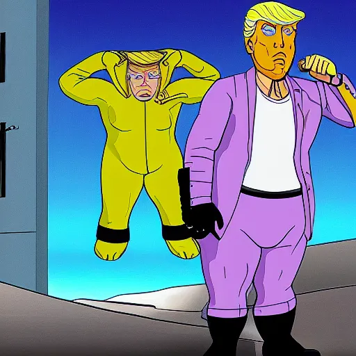 Prompt: trump sealab 2121, adult swim