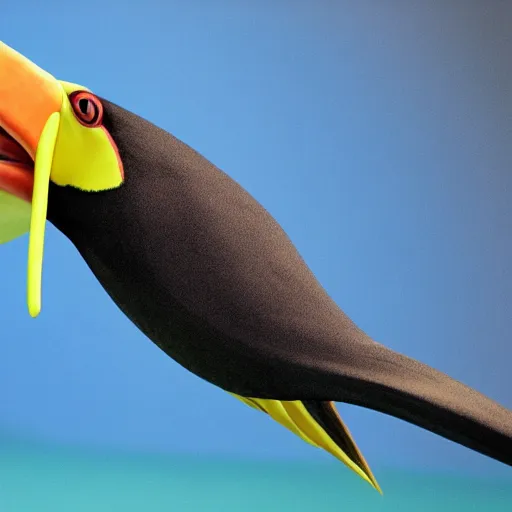 Image similar to photo of hybrid between a fish and a toucan