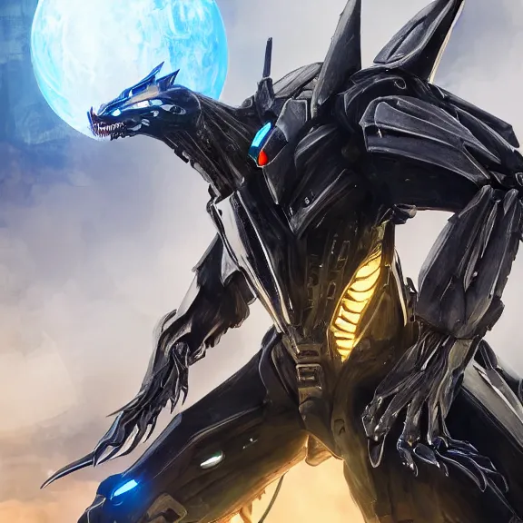 Prompt: cinematic shot, 35 foot tall extremely detailed beautiful handsome quadrupedal western robot mecha dragon, sharp edged black armor, shining gold accents around the edges, sleek OLED blue visor for eyes, four legs, walking in busy neon city streets, sharp claws, epic shot, highly detailed art, sci fi, furry, 3D realistic, warframe fanart, destiny fanart, furry art, dragon art, feral art, macro art, furaffinity, DeviantArt, sofurry