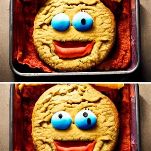 Image similar to the cookiemonster is the lasagna monster now