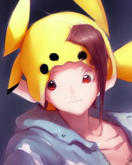 Image similar to anime portrait of Pikachu as an anime man by Stanley Artgerm Lau, WLOP, Rossdraws, James Jean, Andrei Riabovitchev, Marc Simonetti, and Sakimichan, trending on artstation