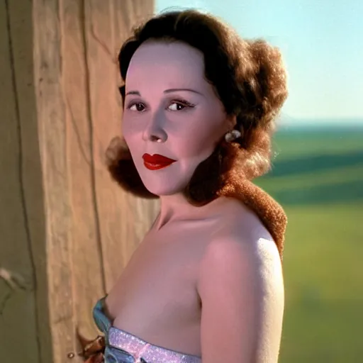 Image similar to natural 8 k close up shot of dolores del rio with freckles, natural skin and beauty spots in a 2 0 0 5 romantic comedy by sam mendes. she stands and looks on the horizon with winds moving her hair. fuzzy blue sky in the background. no make - up, no lipstick, small details, wrinkles, natural lighting, 8 5 mm lenses, sharp focus