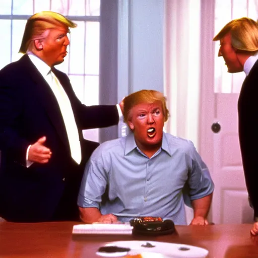 Image similar to donald trump starring in a wacky 9 0 s comedy movie, movie still