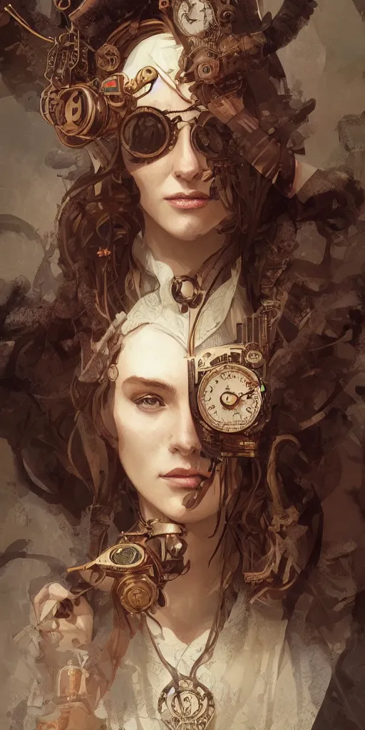 Image similar to Johan Sebastian Bach steampunk portrait, highly detailed, digital painting, artstation, concept art, sharp focus, illustration, art by WLOP and greg rutkowski and alphonse mucha and artgerm