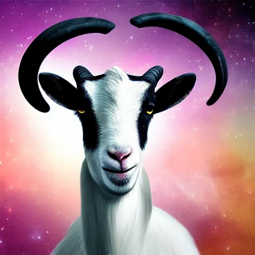 Prompt: goat in space, photorealistic