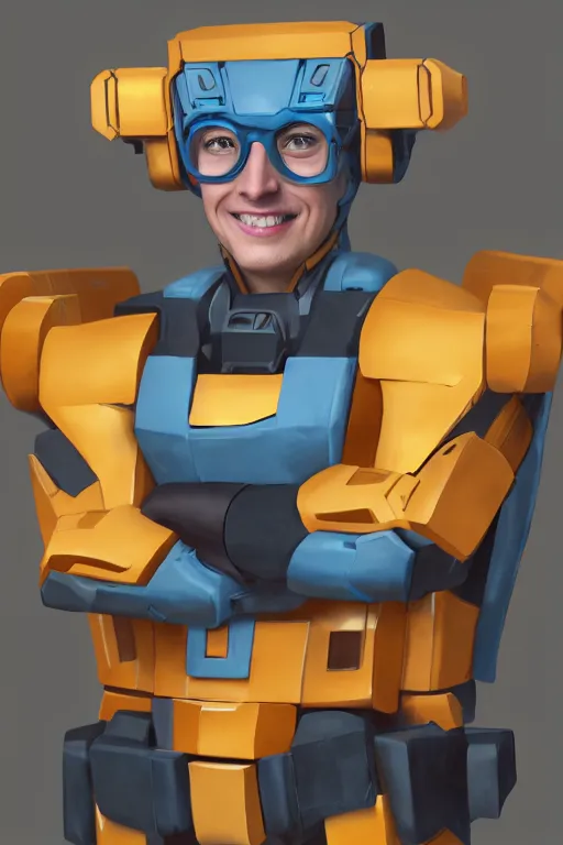 Prompt: portrait of Rung, IDW MTMTE TFWiki, Very highly detailed 8K, octane, Digital painting, the golden ratio, (wearing glasses and smiling)