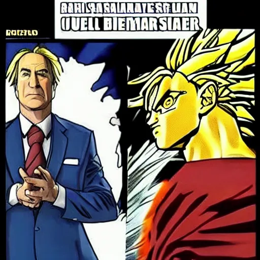 Prompt: saul goodman going super sayian