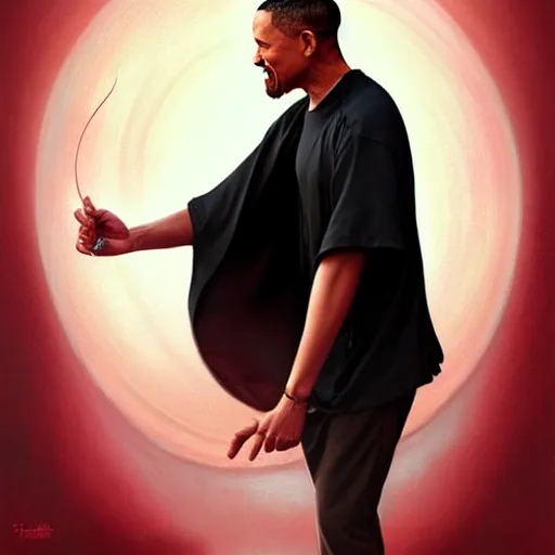 Image similar to will smith by tom bagshaw, slapping barrack obama by tom bagshaw, with a black flip flop, digital art by ilya kuvshinov