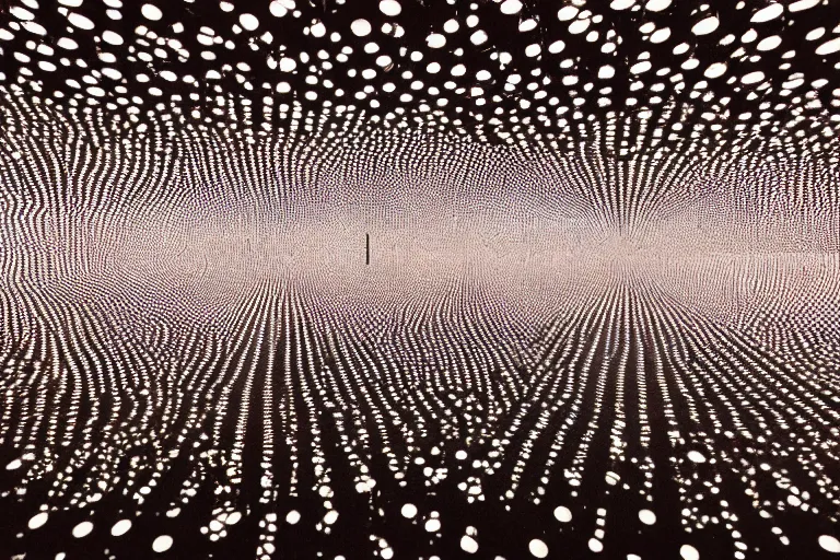 Prompt: Yayoi Kusama infinity room photorealistic hyperdetailed floating lights 35mm 4k