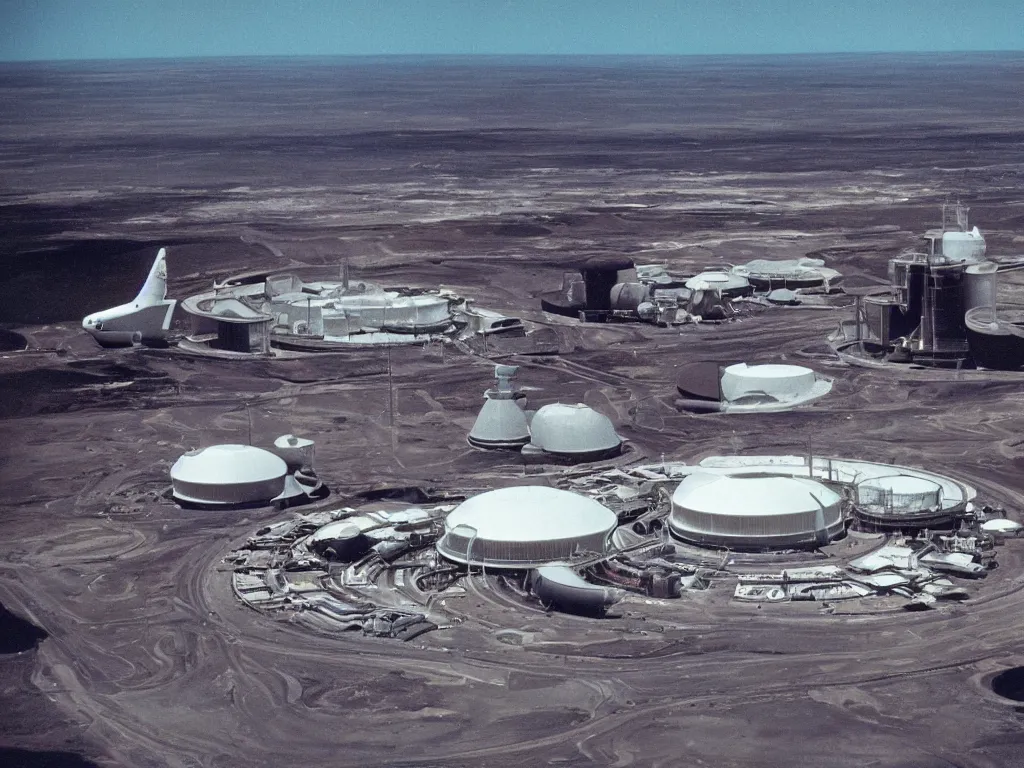 Prompt: kodachrome photo of a busy spaceport on future earth, intricate film still by stanley kubrick. very coherent photograph. cinematic, hyperrealistic, high detail