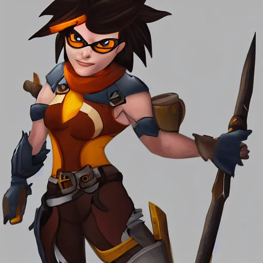 Image similar to tracer from overwatch as a barbarian