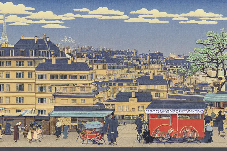 Image similar to paris trip of hasui kawase