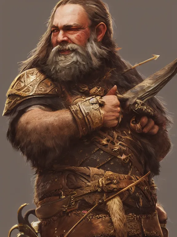 Prompt: High Fantasy Dwarf Archer with his Raven, RPG Portrait Reference, Oil Painting, Trending on Artstation, octane render, Insanely Detailed, 8k, HD