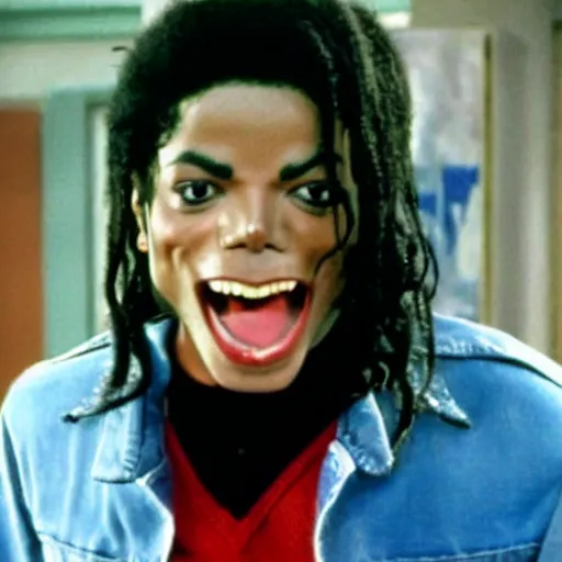 Prompt: a tv still of Michael Jackson starring in Kenan & Kel (1999)