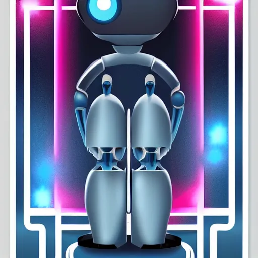 Image similar to futuristic poster of 2 robots