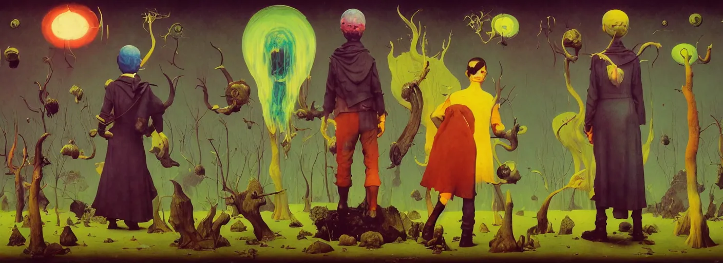 Image similar to full - body surreal colorful fungus rpg character concept art anatomy, action pose, very coherent and colorful high contrast masterpiece by norman rockwell franz sedlacek hieronymus bosch dean ellis simon stalenhag rene magritte gediminas pranckevicius, dark shadows, sunny day, hard lighting, reference sheet white! background