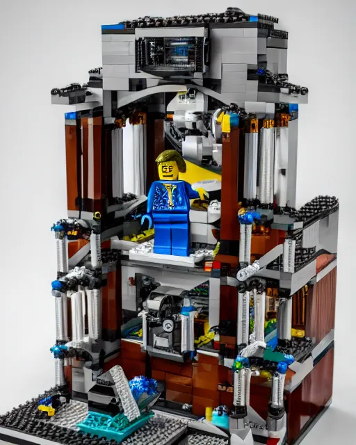 Image similar to high quality photograph of an intricate detailed accurate lego set of a modern computer