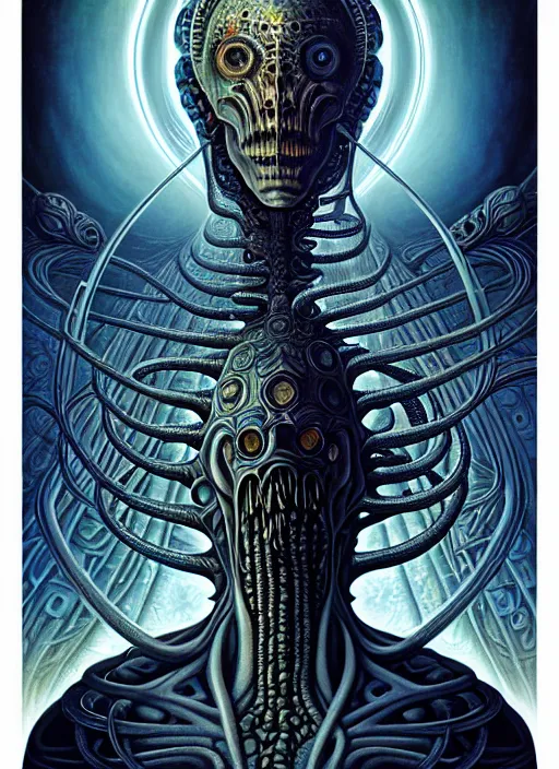 Image similar to cosmic lovecraft giger fractal random myth greek portrait, pixar style, by tristan eaton stanley artgerm and tom bagshaw.