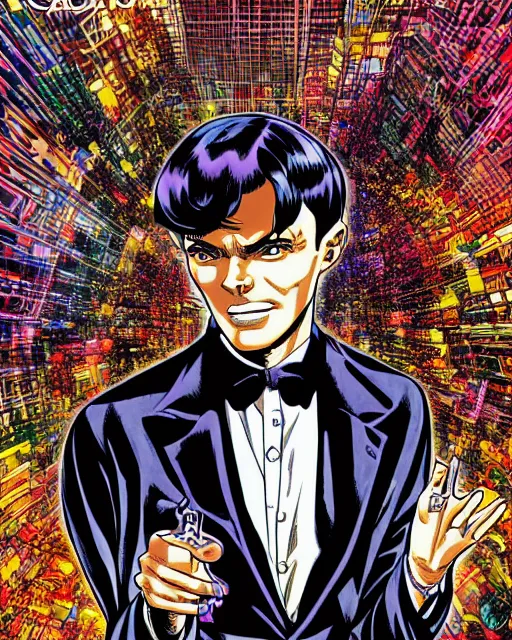 Image similar to alan turing manga comic book cover, action, explosions, by alex grey