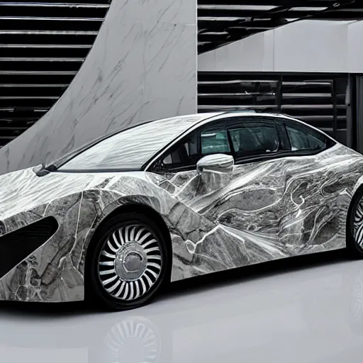 Image similar to a hybrid between a marble and a car