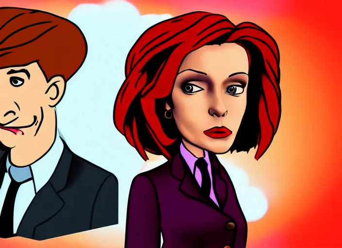 Image similar to dana scully in the style of ninteen eighties tv animation