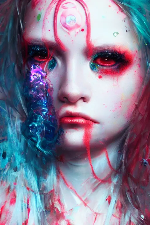 Image similar to photorealistic portrait of a rave party girl by ayami kojima and ewelina kowalczyk and alessio albi, trending on artstation