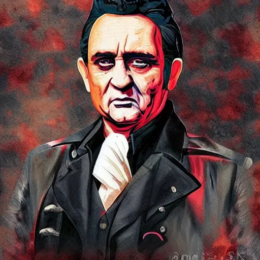 Image similar to fantasy art ultra detailed color johnny cash as a revolutionary war general