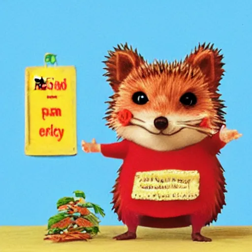 Image similar to a hedgehog character from a richard scarry book