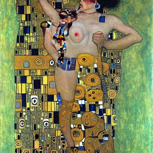 Prompt: cyborg by klimt