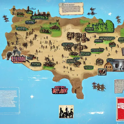 Red Dead Redemption 2 Inspired Map Vector Digital File Svg Ai 