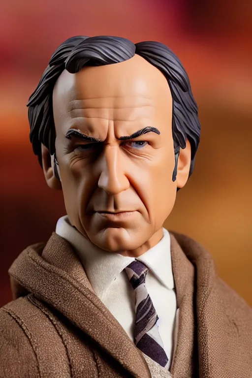 Image similar to saul goodman hot toys figure, 1/16th size, bokeh, hd photo