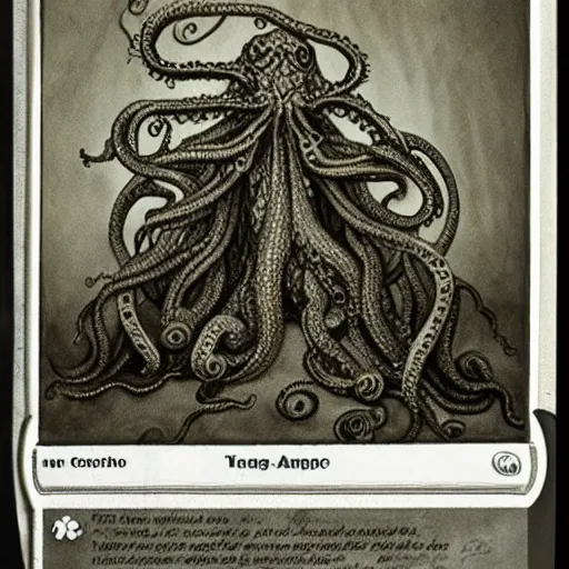 Prompt: ambrotype of a cthulhu high priestess. tangle of tentacles