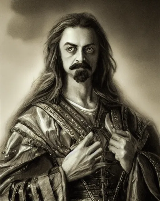 Prompt: pencil drawing of beautiful russian peter the great, hyper realistic face, in the style of greg rutkowski, fantasy, amazing detail, epic, elegant, smooth, sharp focus, from the front