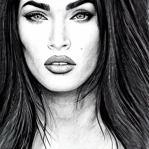 Prompt: “Megan Fox, portrait!!! Portrait based on doodles, scribbled lines, sketch by Liz Y Ahmet monochrome, concept Art, ultra detailed portrait, 4k resolution”