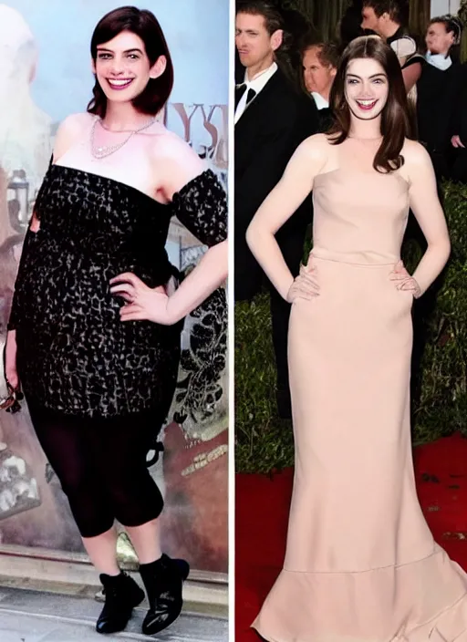 Image similar to overweight anne hathaway